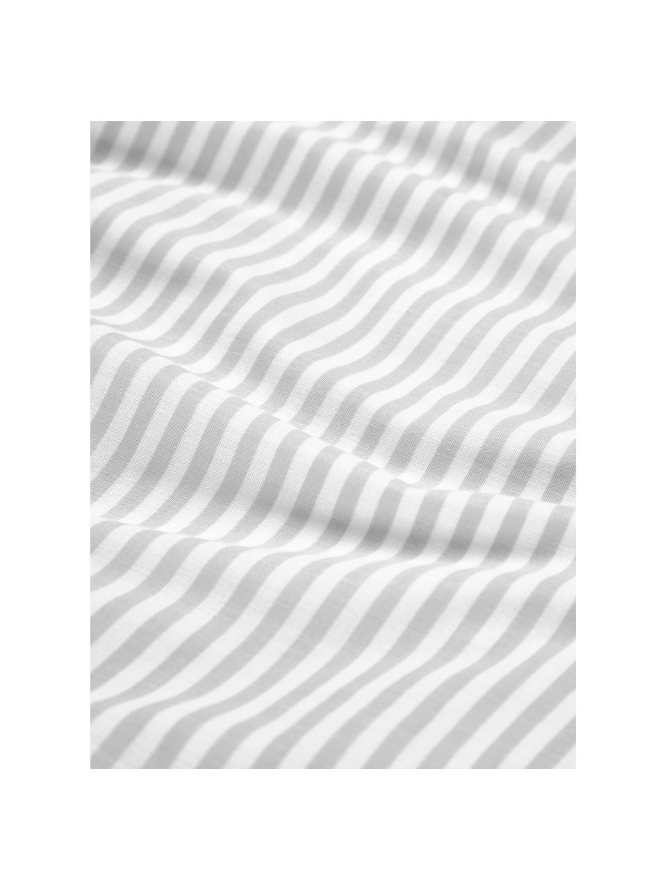 Pruhovaná obojstranná obliečka na paplón z bavlny Lorena, Svetlosivá, biela, Š 200 x D 200 cm