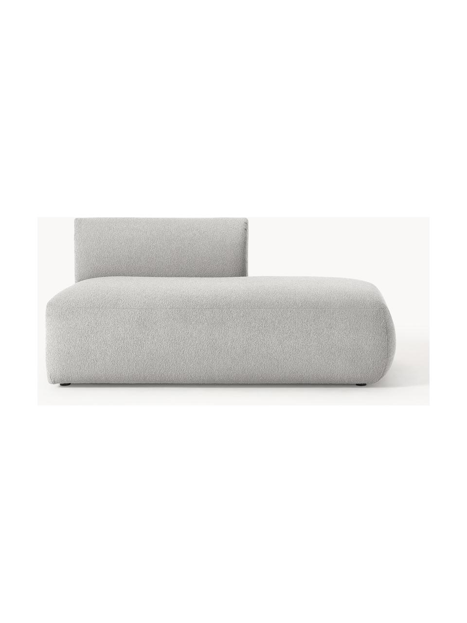 Szezlong modułowy bouclé Sofia, Tapicerka: bouclé (100% poliester) D, Stelaż: drewno świerkowe z certyf, Nogi: tworzywo sztuczne, Jasnoszary bouclé, S 160 x G 103 cm, oparcie lewostronne