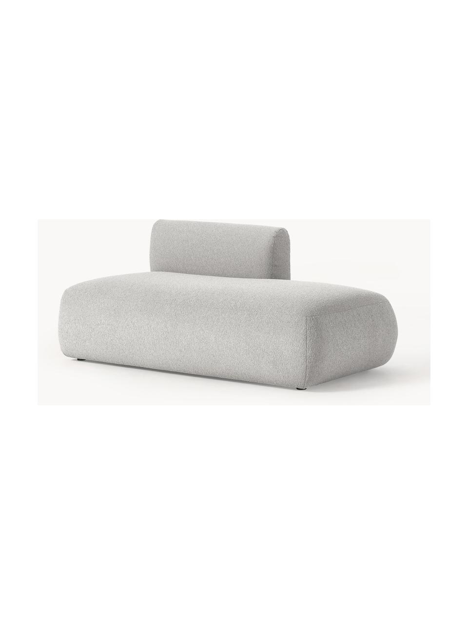 Modulaire bouclé chaise longue Sofia, Bekleding: bouclé (100% polyester) M, Frame: sparrenhout, spaanplaat, , Poten: kunststof Dit product is , Bouclé lichtgrijs, B 159 x D 103 cm, rugleuning links