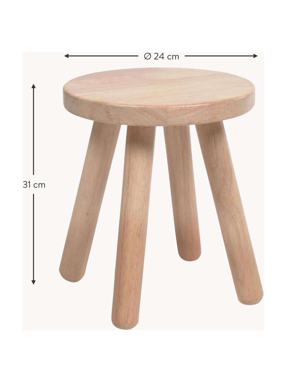 Taburete infantil de madera de caucho Dilcia, Hevea, Hevea, Ø 24 x Al 31 cm