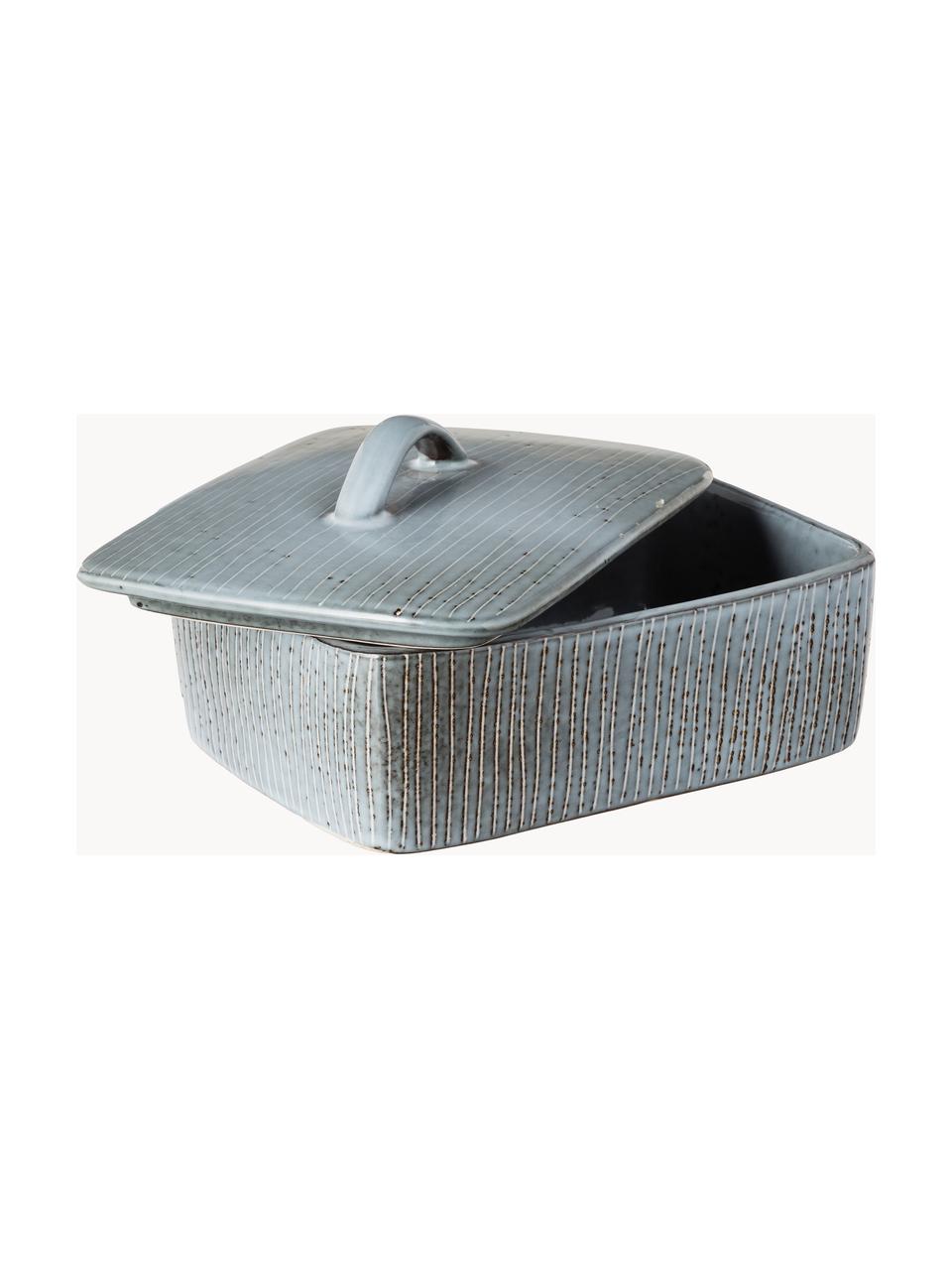 Burriera fatta a mano Nordic Sea, Gres, Grigio-blu, maculato, Larg. 15 x Alt. 6 x Prof. 12 cm