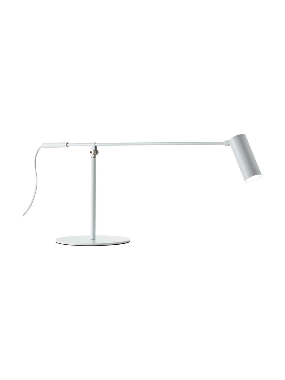 Grote LED bureaulamp Wova, Lampenkap: gecoat metaal, Lampvoet: gecoat metaal, Decoratie: metaal, Wit, B 20 x H 74 cm