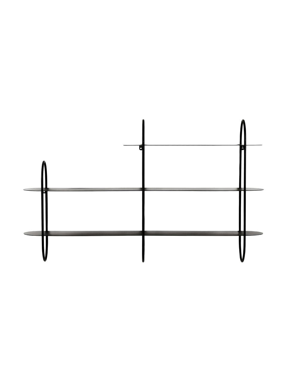 Estante de pared de metal Elly, Metal recubierto, Negro, An 118 x Al 70 cm