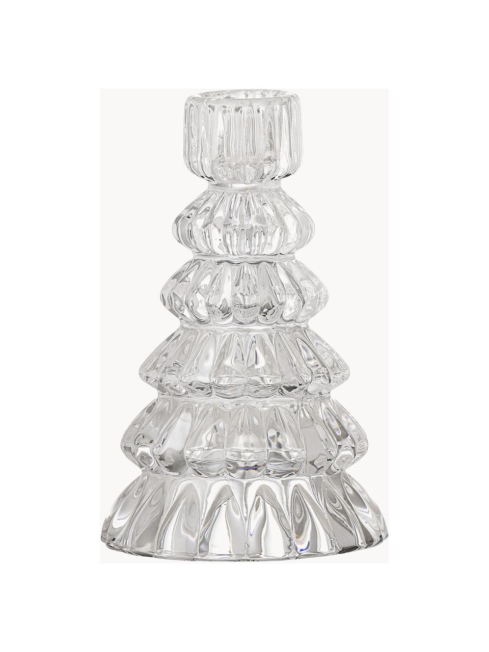 Kerstkandelaar Saynab in de vorm van een dennenboom, Glas, Transparant, Ø 9 x H 13 cm
