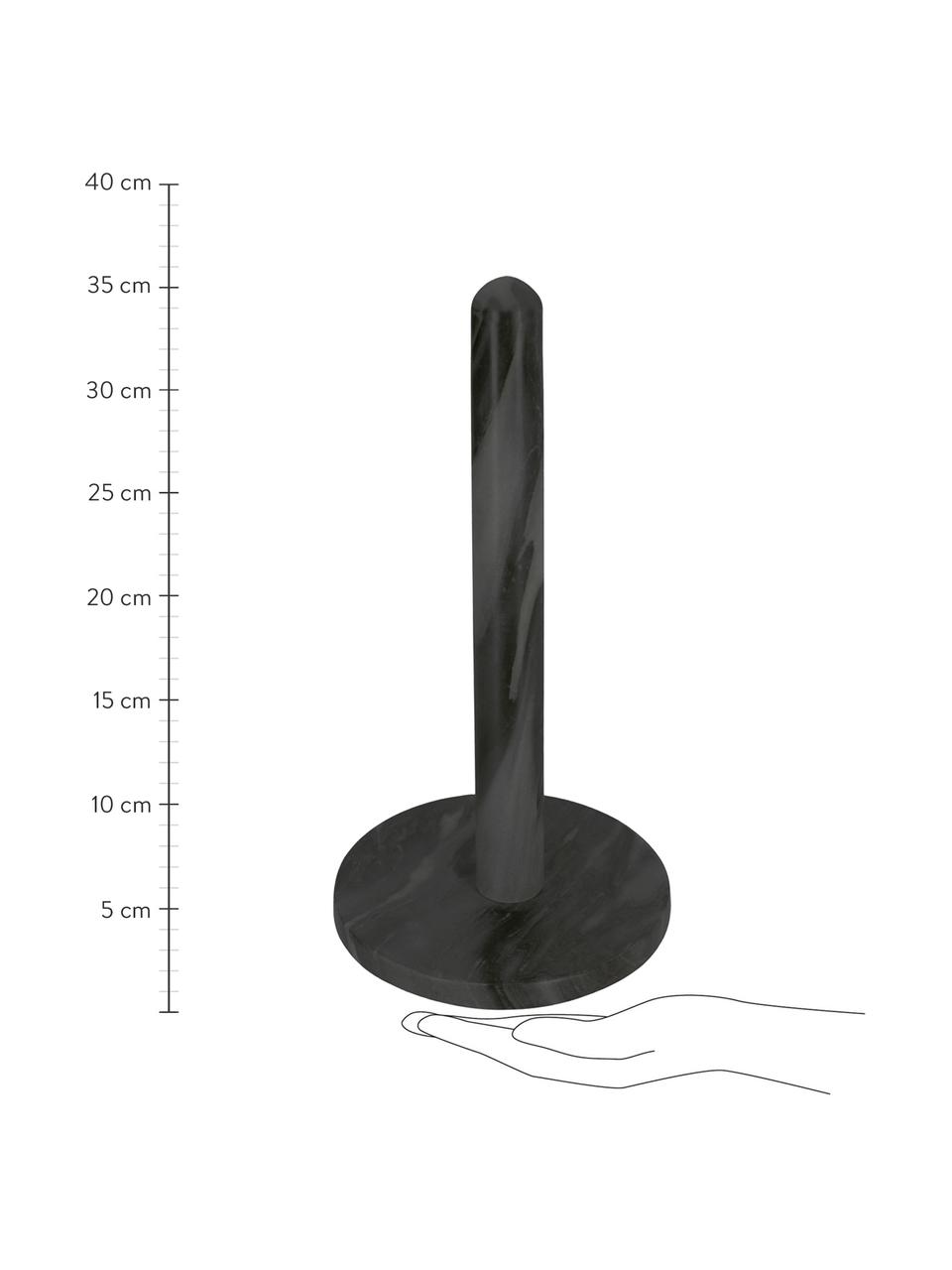 Mramorový stojan na kuchyňské role Johana, Mramor, Černý mramor, Ø 15 cm, V 30 cm