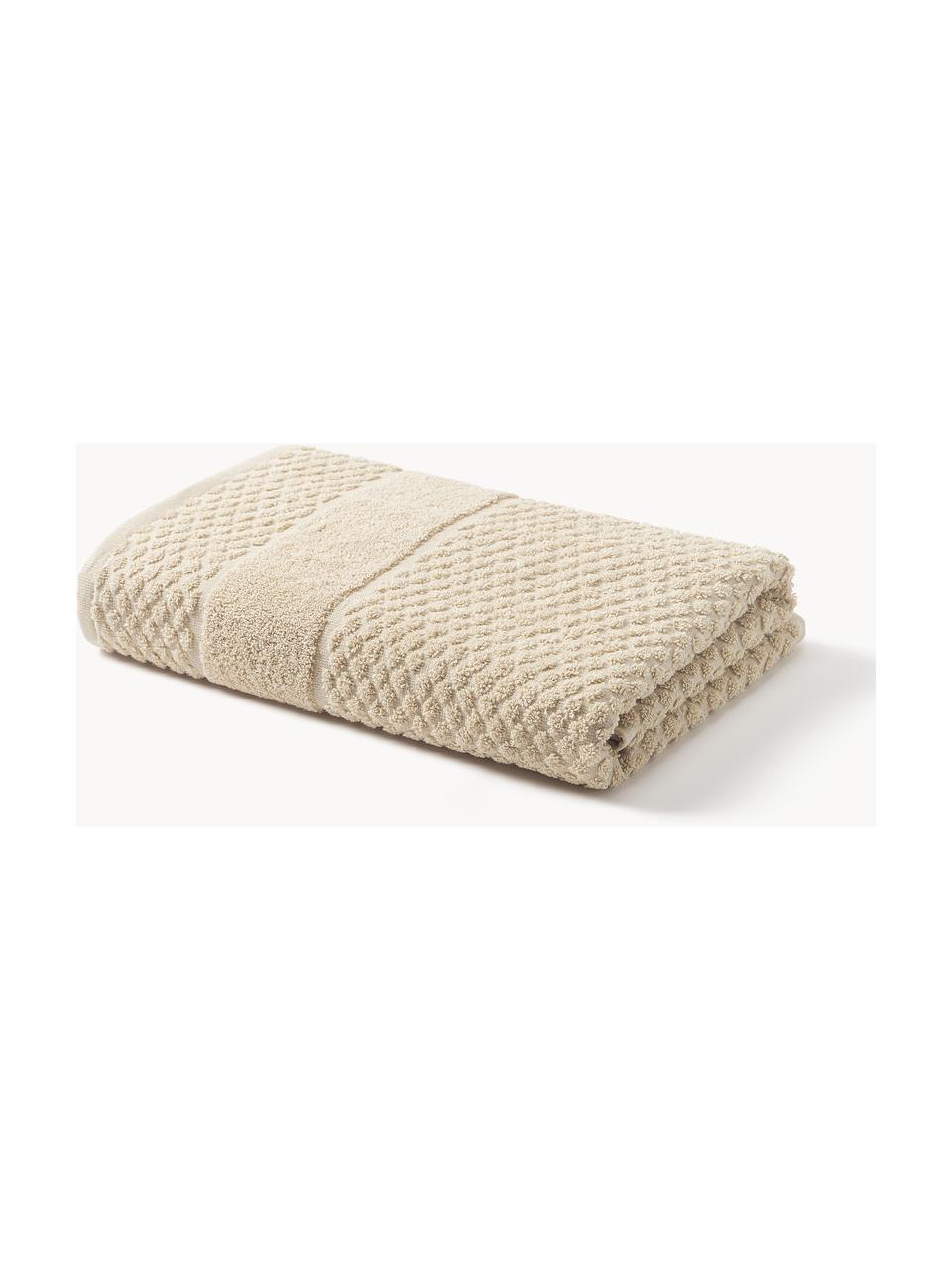 Asciugamano con motivo a nido d'ape in varie misure Katharina, Beige, Asciugamano, Larg. 50 x Lung. 100 cm, 2 pz