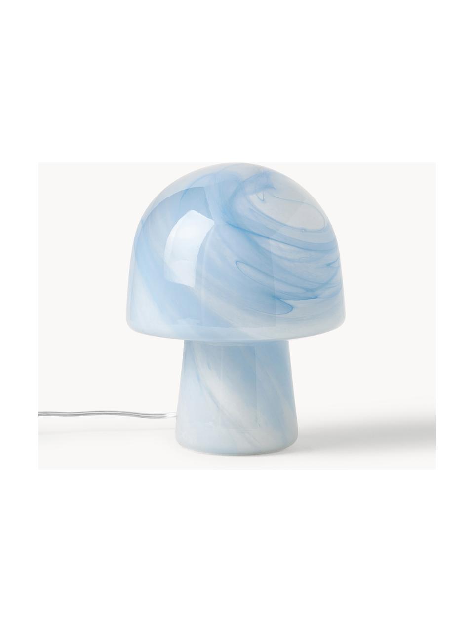 Petite lampe à poser aspect marbre Talia, Aspect marbre bleu ciel, Ø 20 x haut. 26 cm