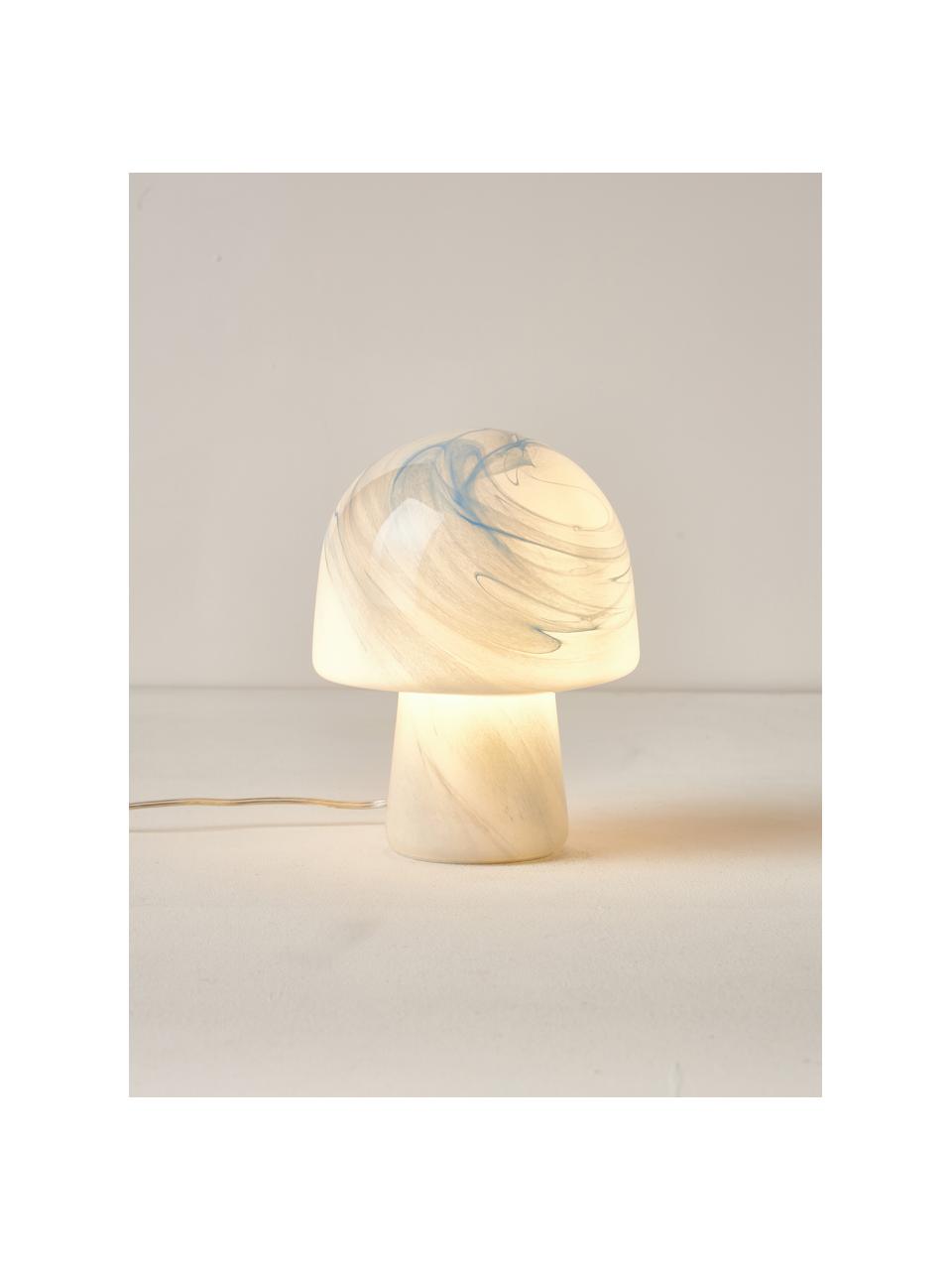 Petite lampe à poser aspect marbre Talia, Aspect marbre bleu ciel, Ø 20 x haut. 26 cm