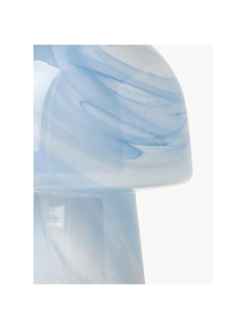 Lampada da tavolo piccola effetto marmo Talia, Lampada: vetro, Azzurro effetto marmo, Ø 20 x Alt. 26 cm