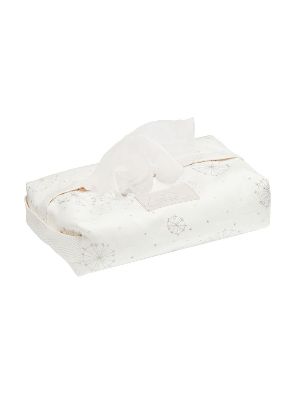 Housse pour lingettes bébé en coton bio Dandelion, 100 % coton bio, Couleur crème, beige, imprimé, larg. 25 x prof. 17 cm