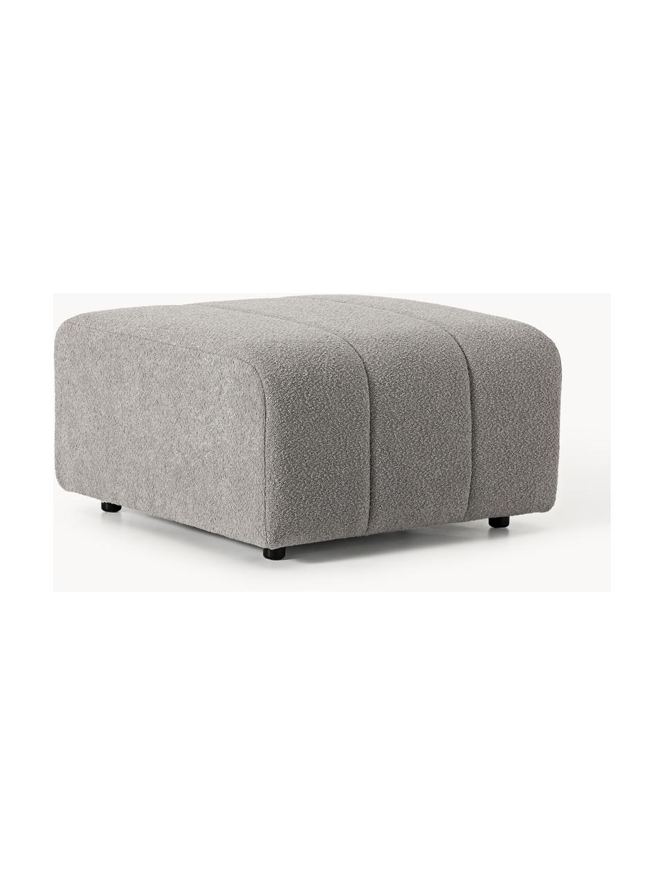 Bouclé-Sofa-Hocker Lena, Bezug: Bouclé (93 % Polyester, 6, Gestell: Buchenholz, Spanplatte, H, Füße: Kunststoff, Bouclé Grau, B 78 x T 75 cm