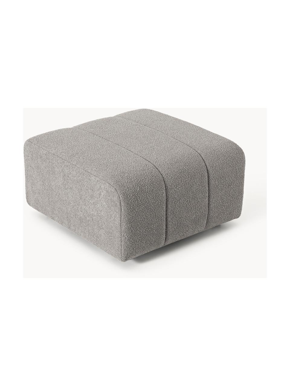 Bouclé-Sofa-Hocker Lena, Bezug: Bouclé (93 % Polyester, 6, Gestell: Buchenholz, Spanplatte, H, Füße: Kunststoff, Bouclé Grau, B 78 x T 75 cm