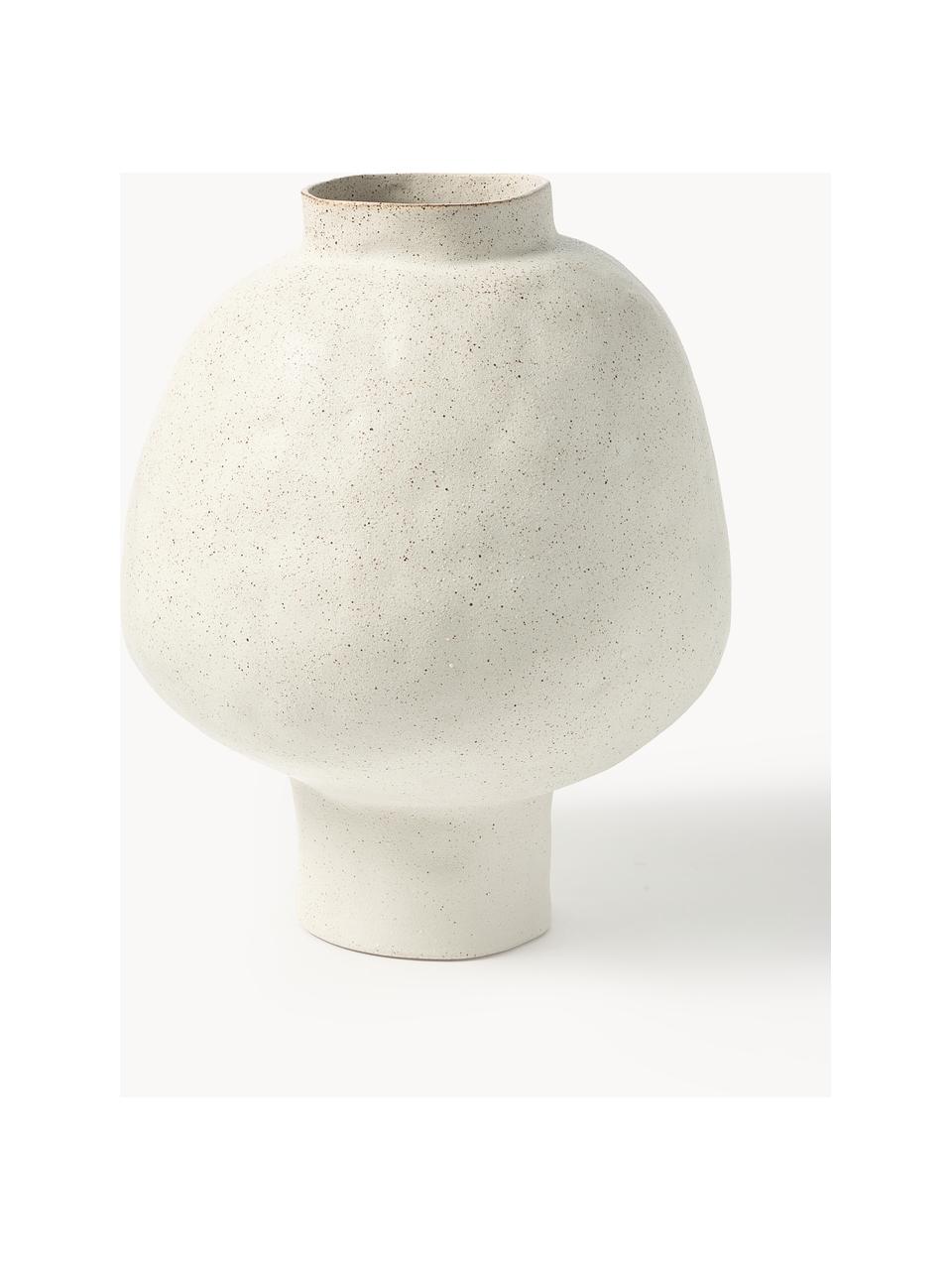 Vase artisanal en céramique Saki, haut. 40 cm, Céramique, Blanc cassé, chiné, Ø 32 x haut. 40 cm