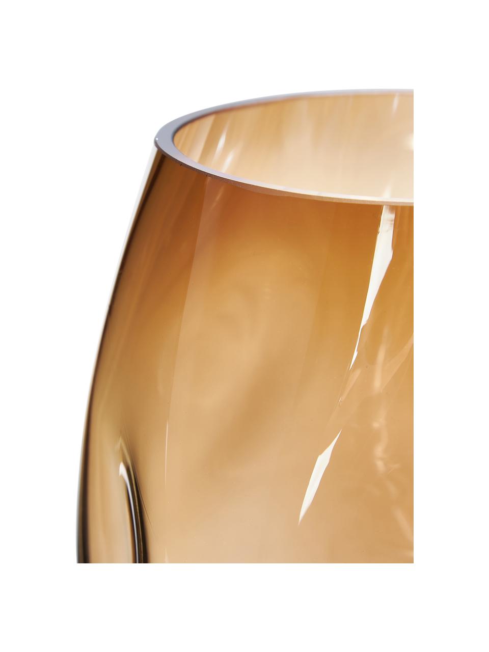 Mundgeblasene Glas-Vase Luster, Glas, mundgeblasen, Champagnerfarben, Ø 18 x H 26 cm