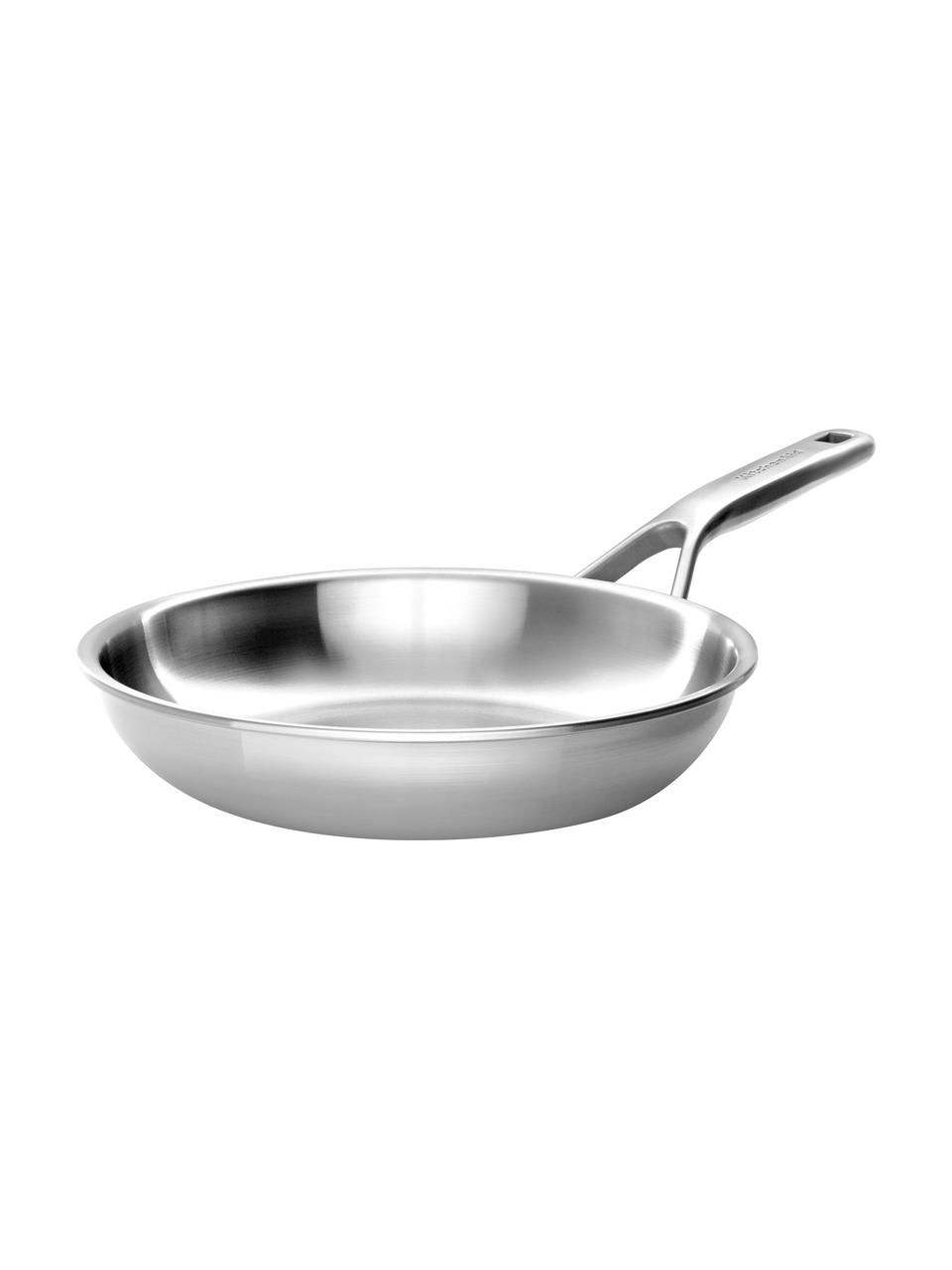 Braadpannenset KitchenAid met 3 lagen bodem, set van 2, Gecoat roestvrij staal, Zilverkleurig, Ø20 cm, Ø 28cm