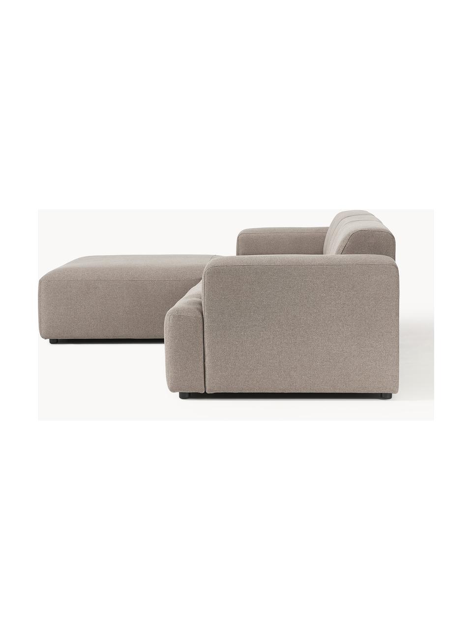 Ecksofa Melva (4-Sitzer), Bezug: 100 % Polyester Der hochw, Gestell: Massives Kiefernholz, Spa, Füße: Kunststoff Dieses Produkt, Webstoff Taupe, B 319 x T 195 cm, Eckteil links