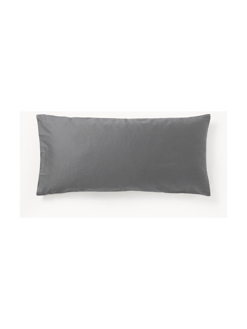 Povlak na polštář z bavlněného saténu Comfort, Tmavě šedá, Š 40 cm, D 80 cm