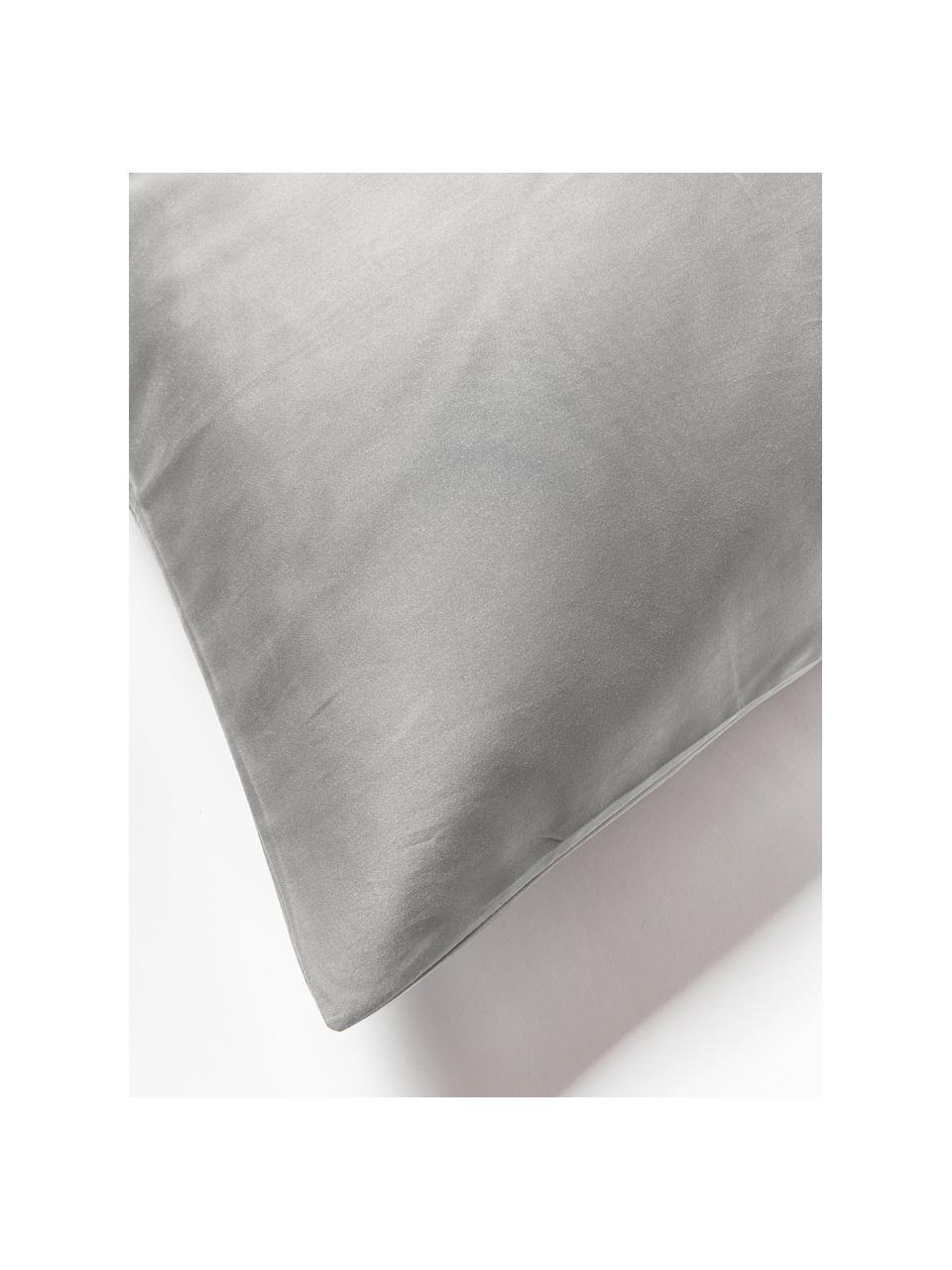 Baumwollsatin-Kopfkissenbezug Comfort, Webart: Satin Fadendichte 300 TC,, Dunkelgrau, B 40 x L 80 cm