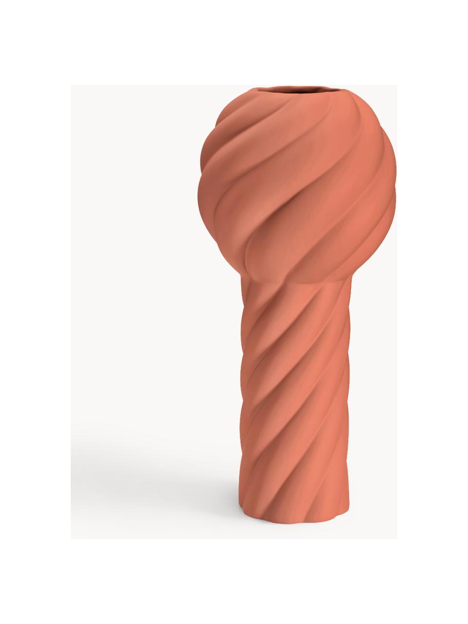 Handbemalte Keramik-Vase Twist Pillar, H 34 cm, Keramik, Terrakotta, Ø 16 x H 34 cm