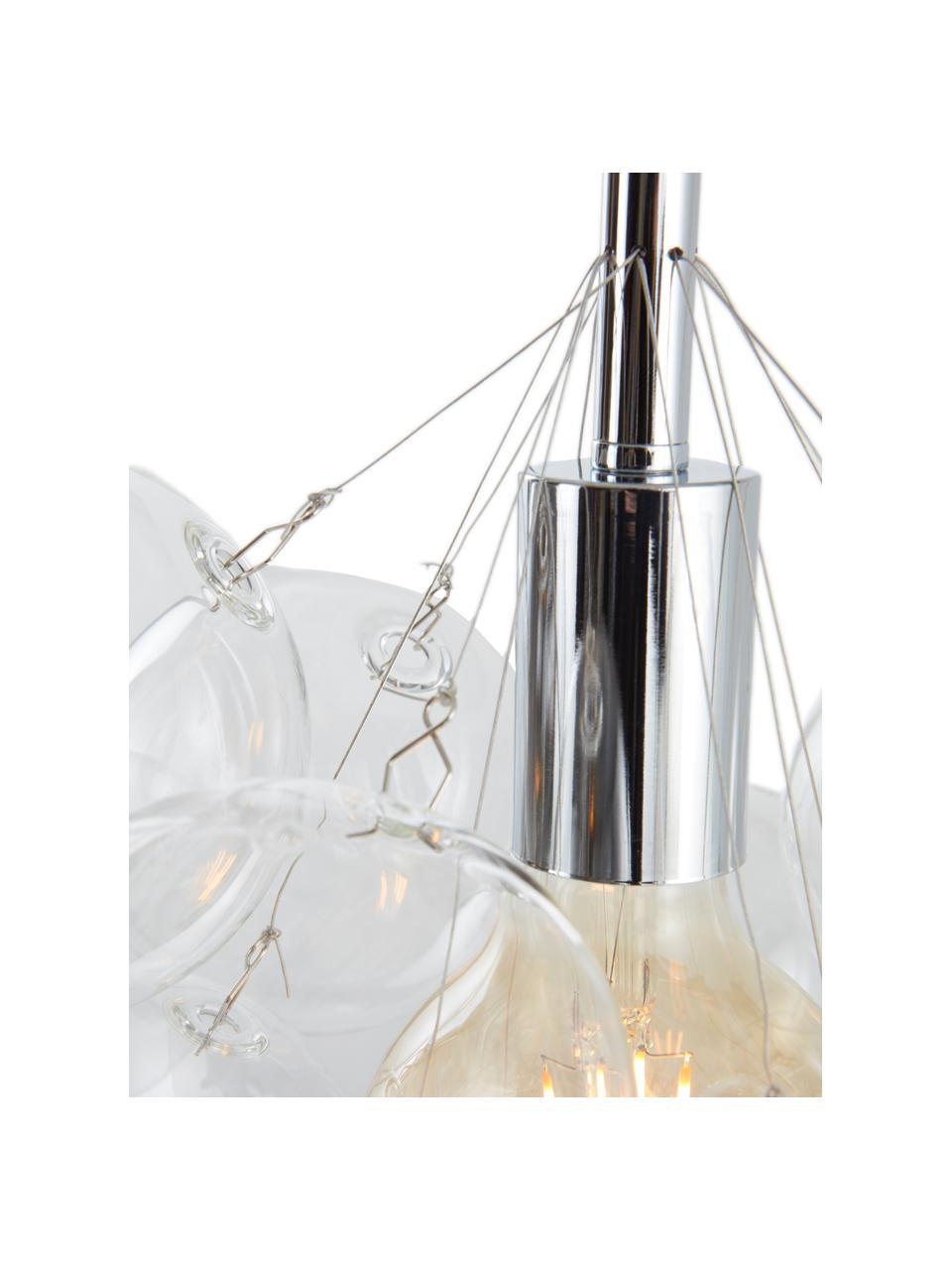 Stojací lampa se skleněnými kuličkami Colossos, Stříbrná, transparentní, Ø 34 cm, V 165 cm
