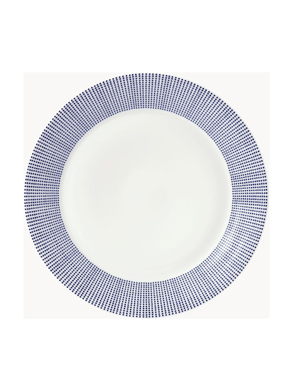 Mělký talíř z porcelánu Pacific Blue, Porcelán, Tečky, Ø 29 cm