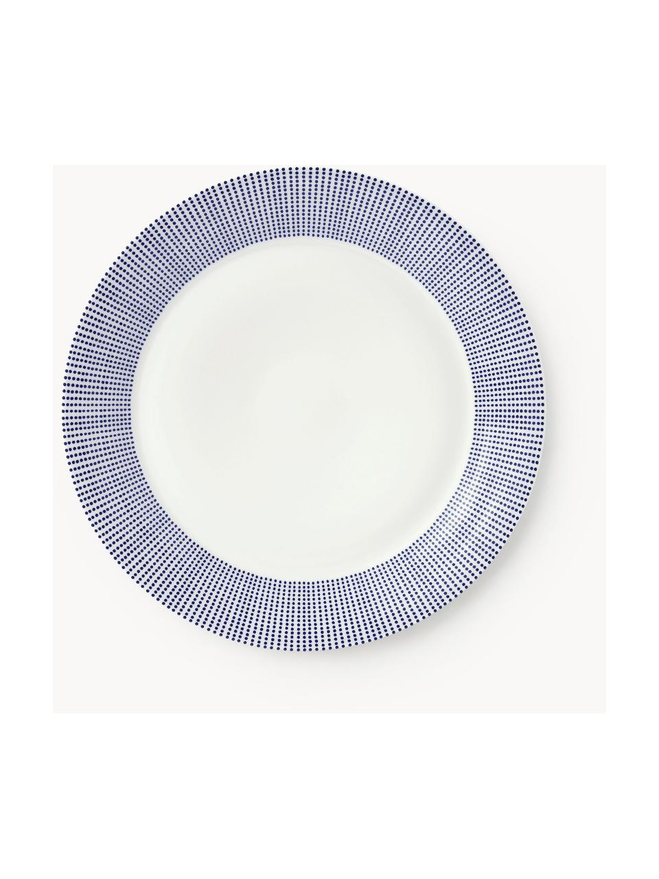 Mělký talíř z porcelánu Pacific Blue, Porcelán, Tečky, Ø 29 cm