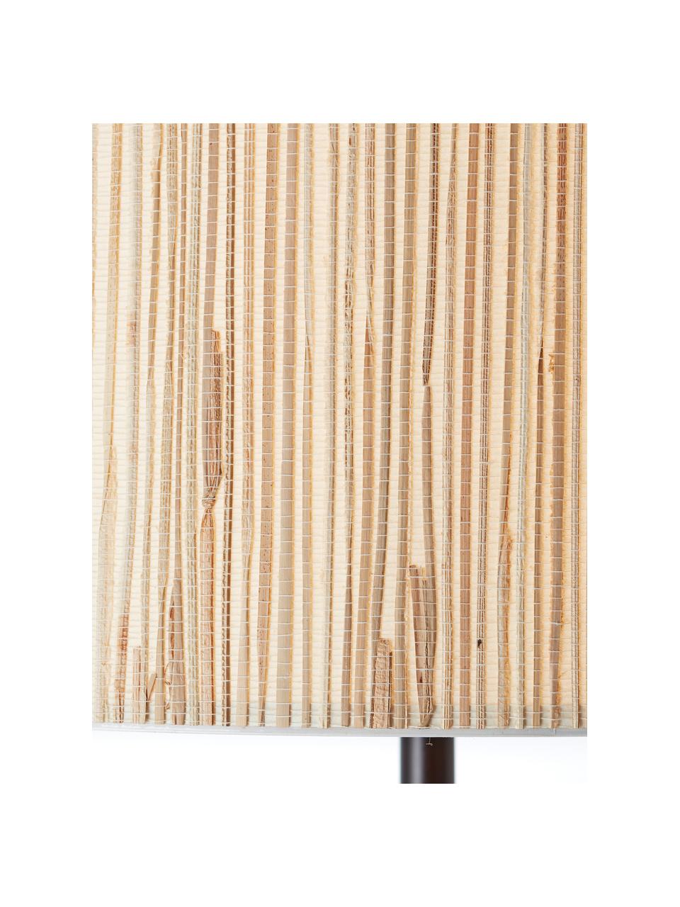 Lampada da terra in fibra naturale Wimea, Paralume: alghe, Base della lampada: metallo rivestito, Marrone chiaro, nero, Alt. 162 cm