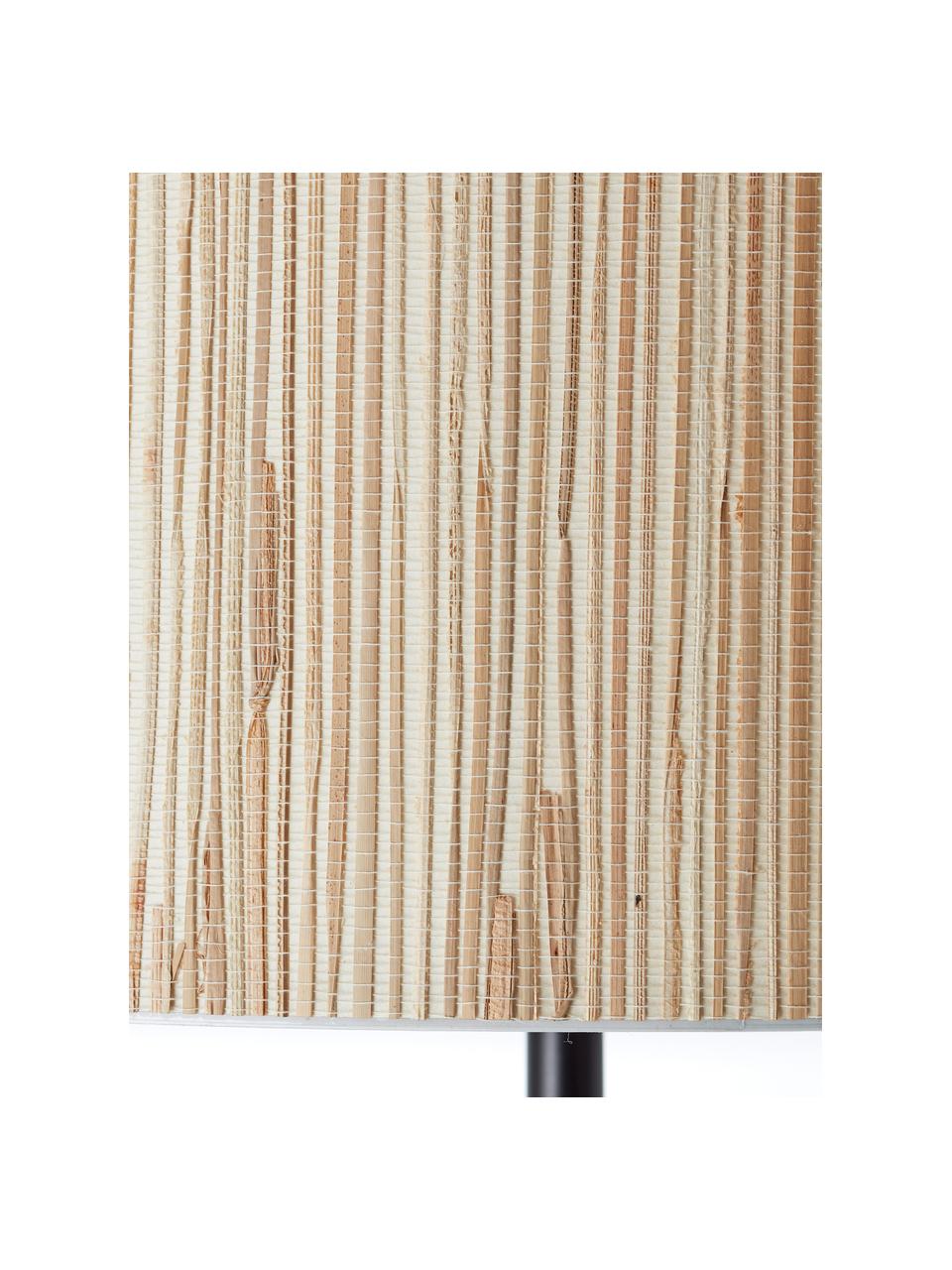 Lampada da terra in fibra naturale Wimea, Paralume: alghe, Base della lampada: metallo rivestito, Marrone chiaro, nero, Alt. 162 cm