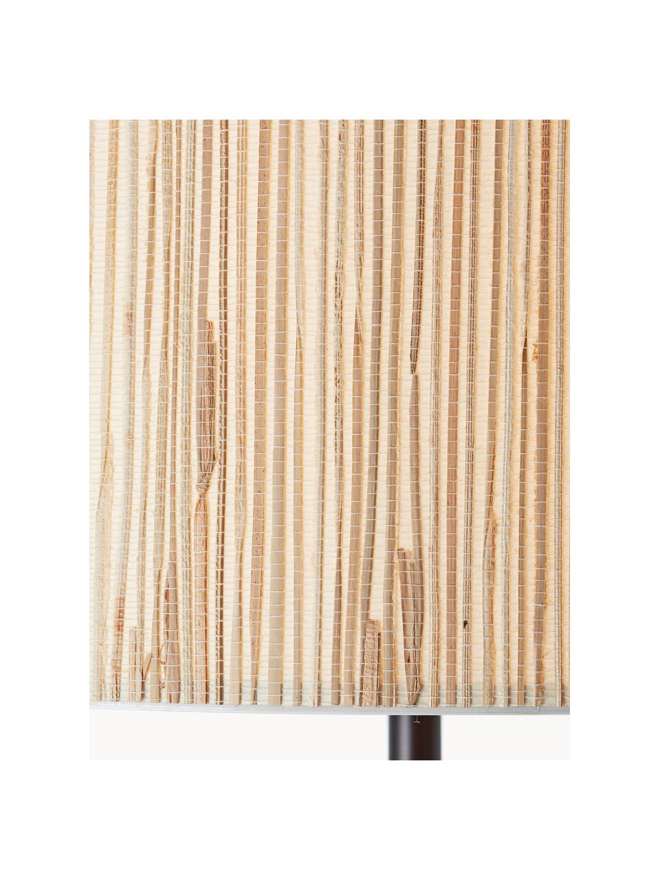 Lampada da terra in fibra naturale Wimea, Paralume: alghe, Beige chiaro, nero, Alt. 162 cm