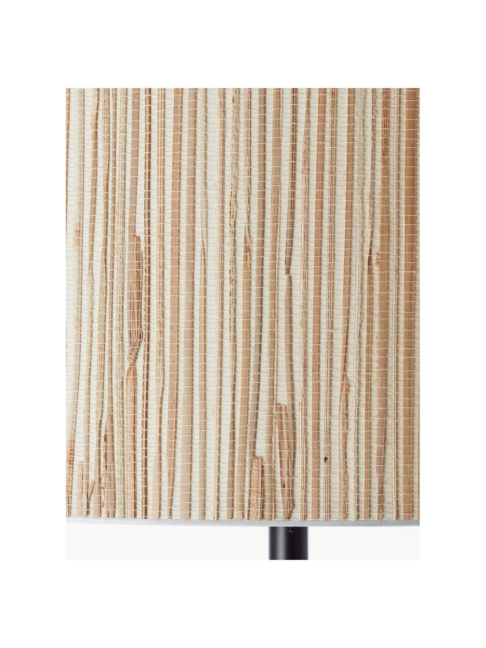 Lampada da terra in fibra naturale Wimea, Paralume: alghe, Beige chiaro, nero, Alt. 162 cm