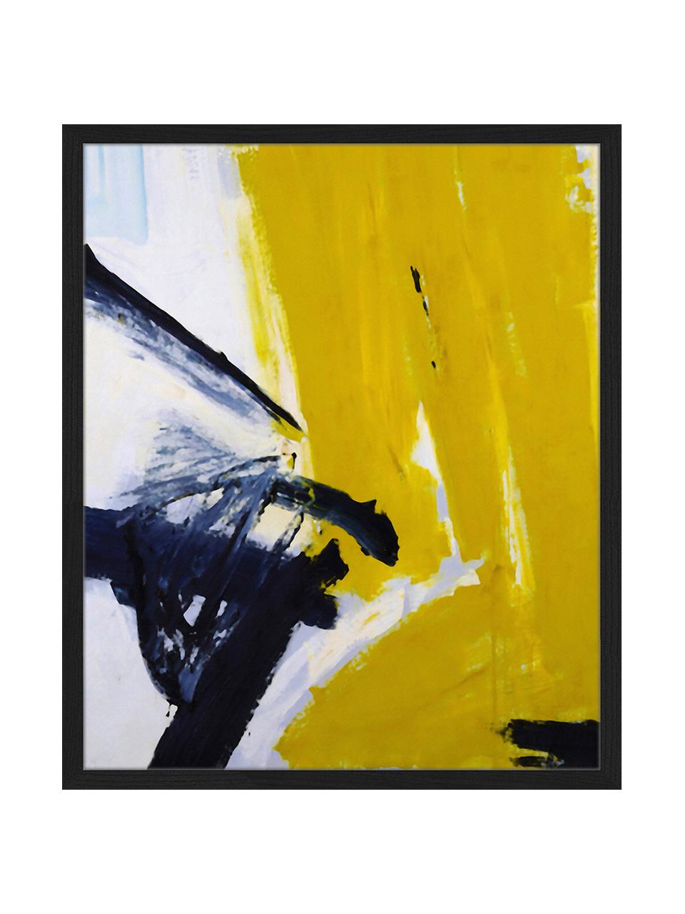 Lámina decorativa Abstract, Negro, blanco, dorado, An 53 x Al 63 cm