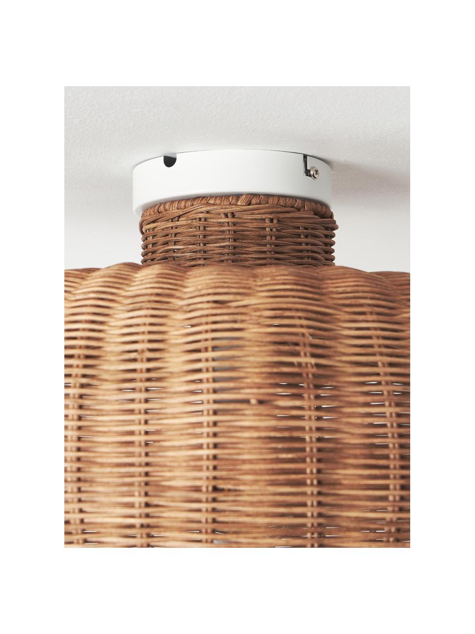 Lampada da soffitto in rattan Krisa, Metallo, rattan, Marrone, Larg. 50 x Alt. 32 cm