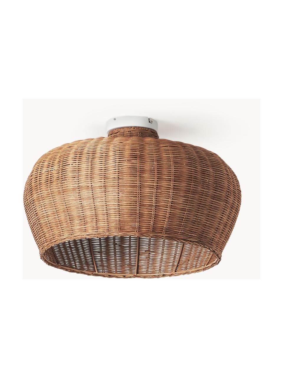 Lampada da soffitto in rattan Krisa, Metallo, rattan, Marrone, Larg. 50 x Alt. 32 cm