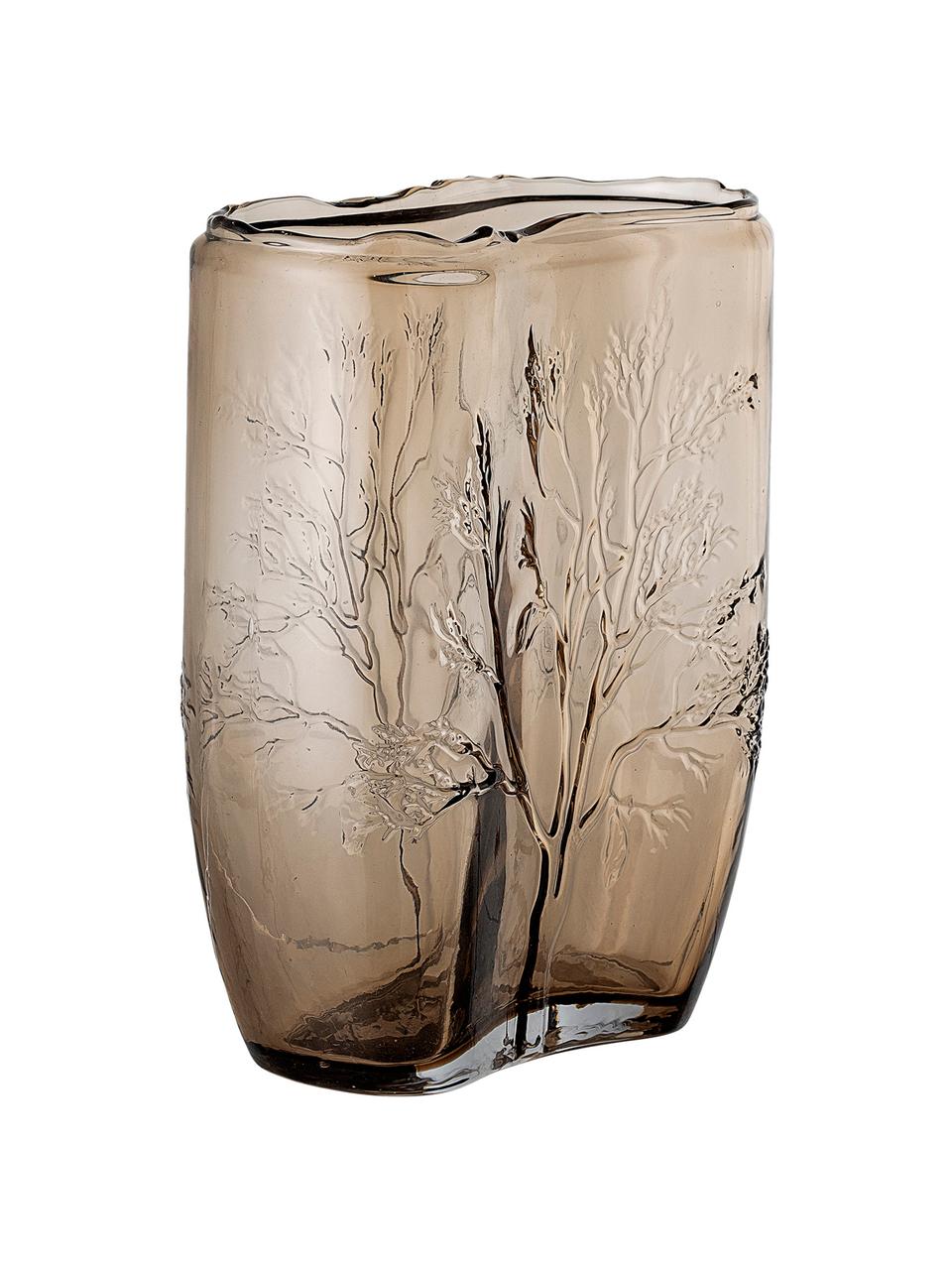 Glazen vaas Tree, Glas, Bruin, transparant, Ø 10 x H 26 cm