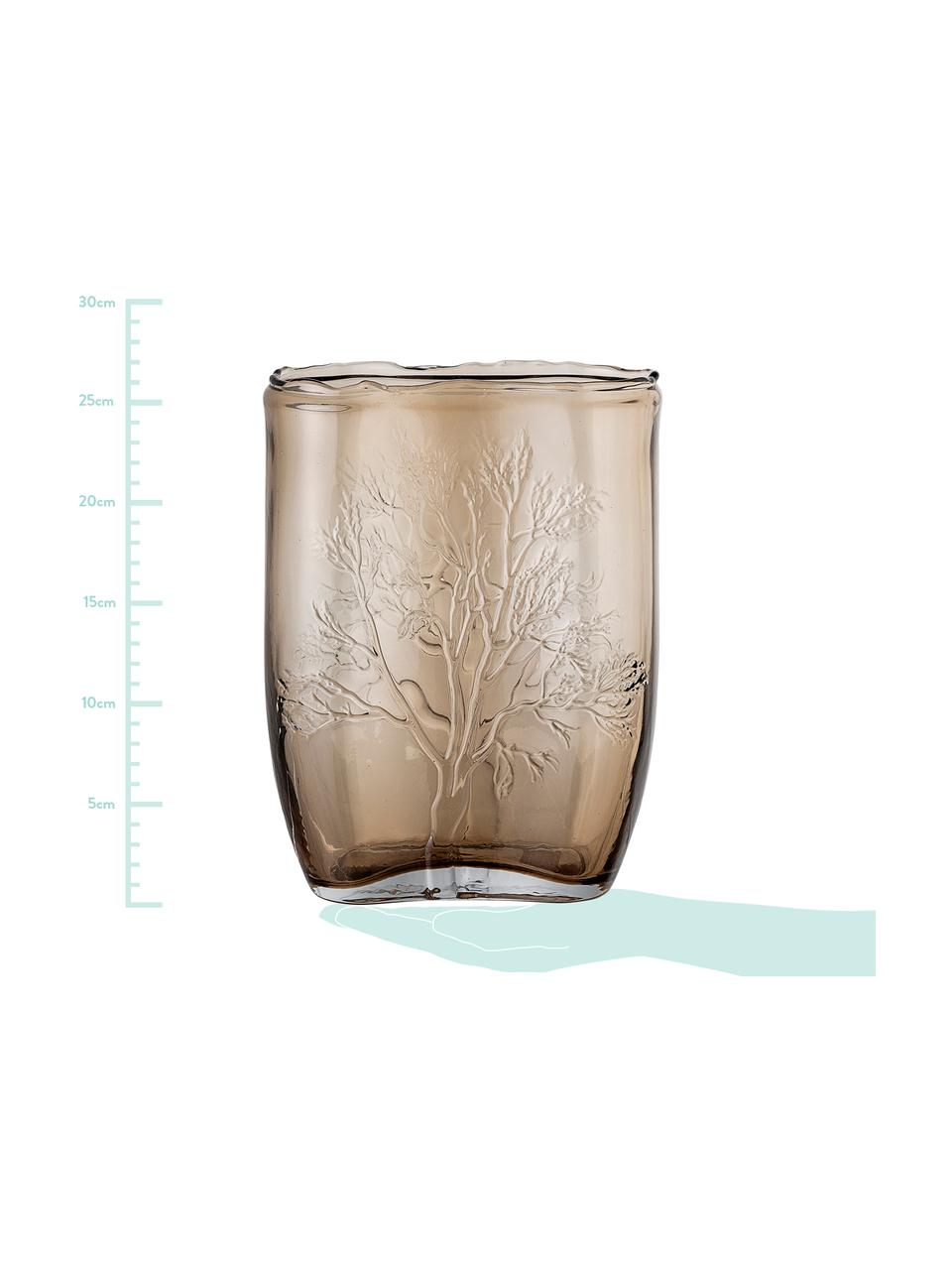 Vaso in vetro Tree, Vetro, Marrone trasparente, Ø 10 x Alt. 26 cm