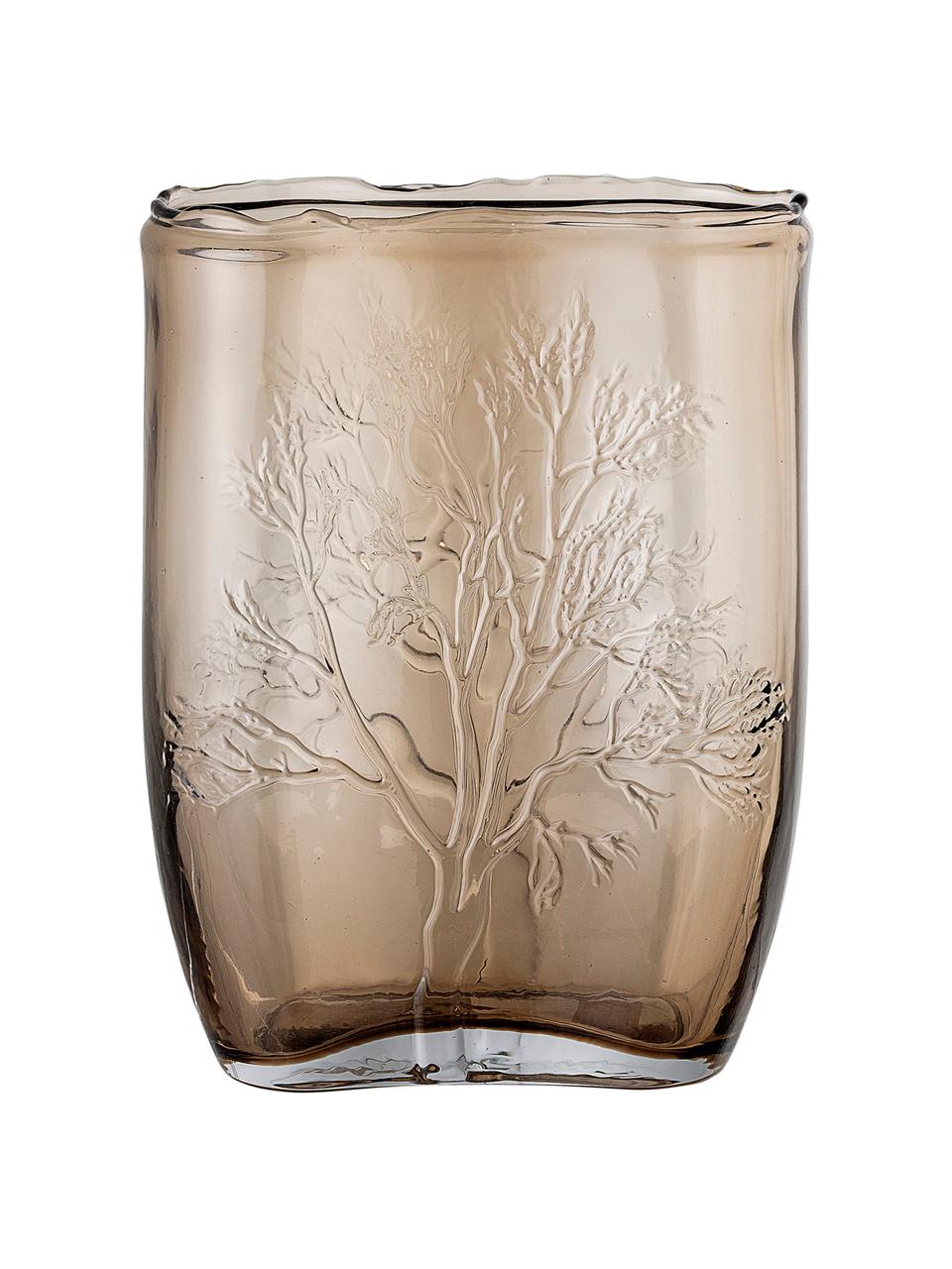 Vase en verre Tree, Brun, transparent