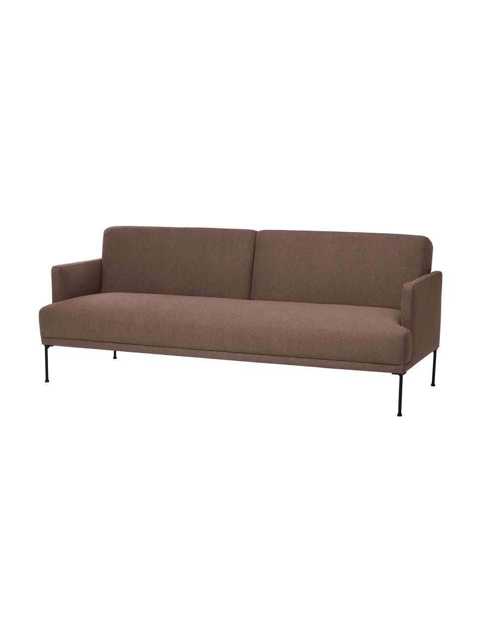 Slaapbank Fluente (3-zits), Bekleding: 100% polyester De slijtva, Frame: massief grenenhout, FSC-g, Poten: gepoedercoat metaal, Geweven stof nougat, B 220 x D 88 cm