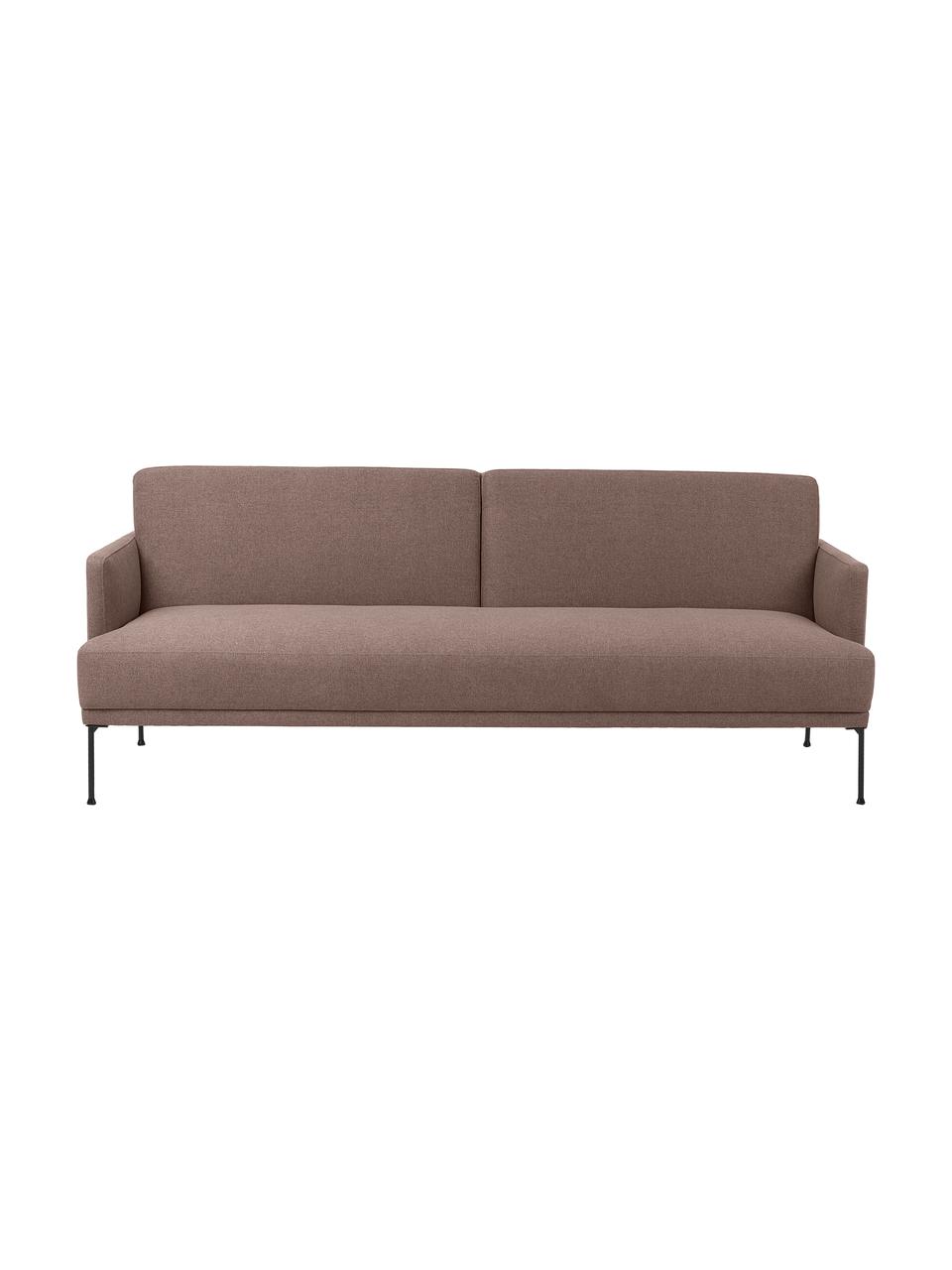 Schlafsofa Fluente (3-Sitzer) mit Metall-Füßen, Bezug: 100% Polyester Der strapa, Gestell: Massives Kiefernholz, FSC, Füße: Metall, pulverbeschichtet, Webstoff Braun, B 220 x H 86 cm