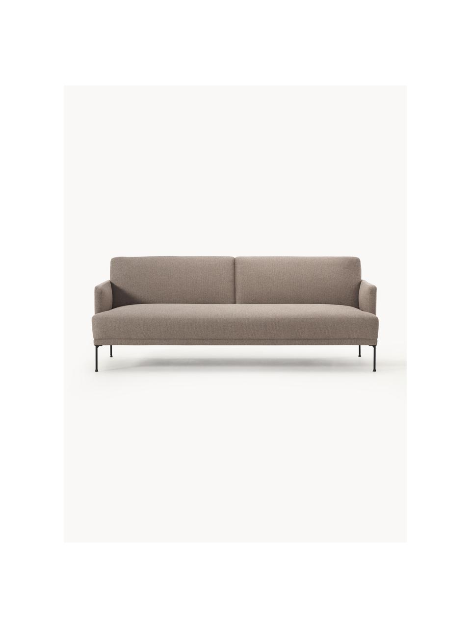 Schlafsofa Fluente (3-Sitzer), Bezug: 100 % Polyester Der strap, Gestell: Massives Kiefernholz, Füße: Metall, pulverbeschichtet, Webstoff Taupe, B 220 x T 88 cm