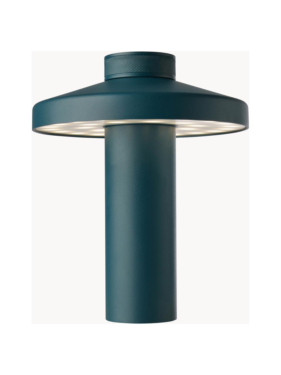 Lámpara de mesa pequeña LED Turn, regulable, Cable: plástico, Azul petróleo, Ø 18 x Al 22 cm