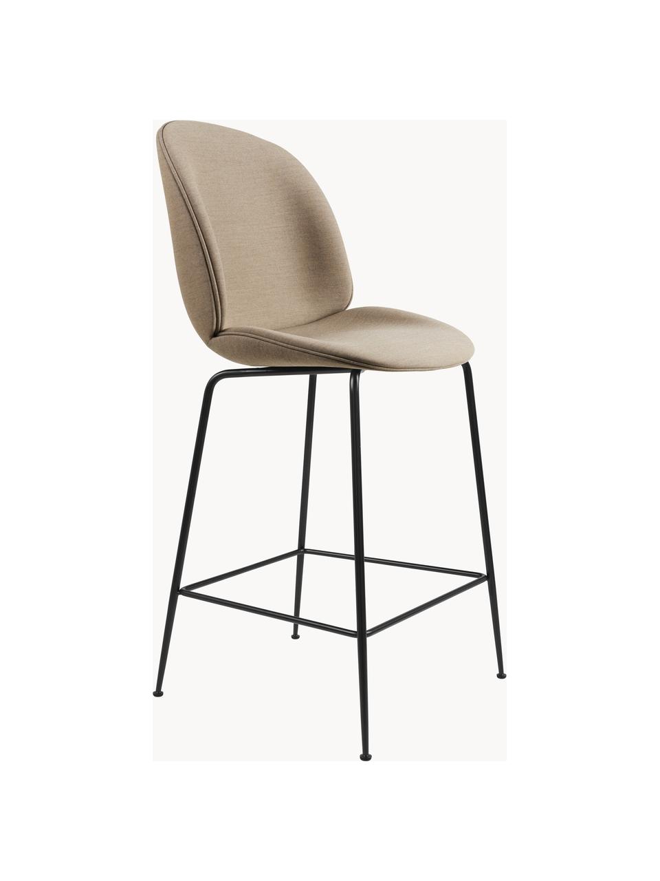 Barová stolička Beetle, Béžová, čierna matná, Š 54 x V 108 cm