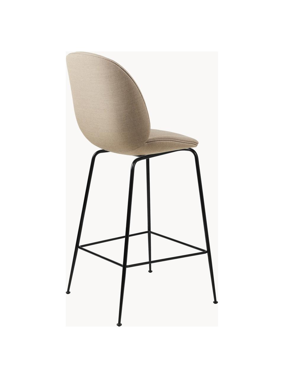 Barová stolička Beetle, Béžová, čierna matná, Š 54 x V 108 cm