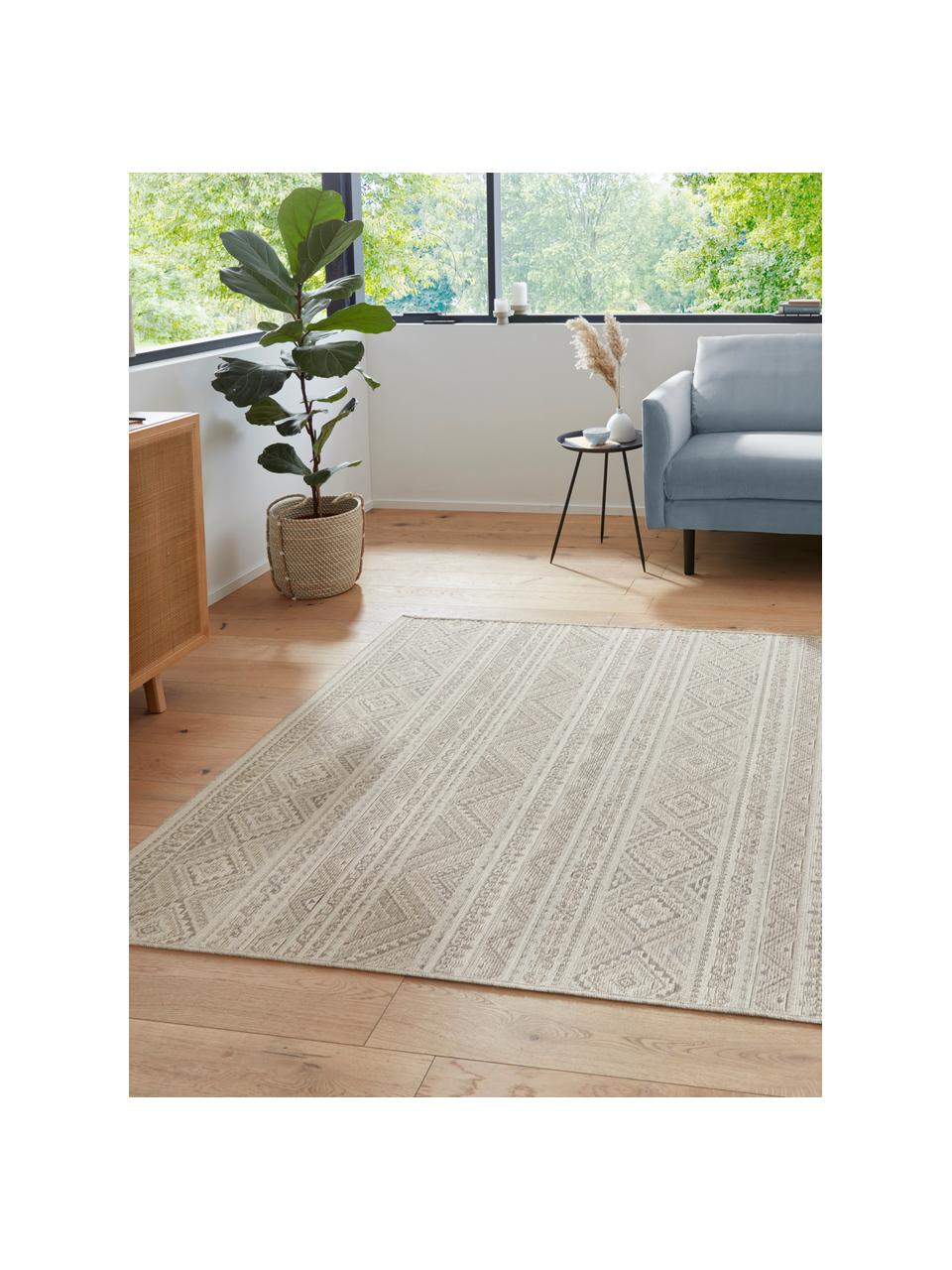 Alfombra Lisa, estilo étnico, 48% yute, 43% lana, 9% viscosa, Beige, crema, An 160 x L 230 cm (Tamaño M)