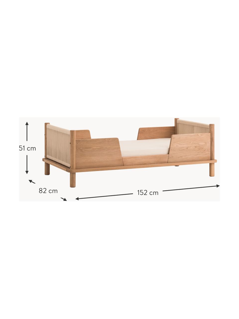 Cama infantil de madera de roble Latitude, 70 x 140 cm, Madera de roble, Madera de roble, An 70 x L 140 cm