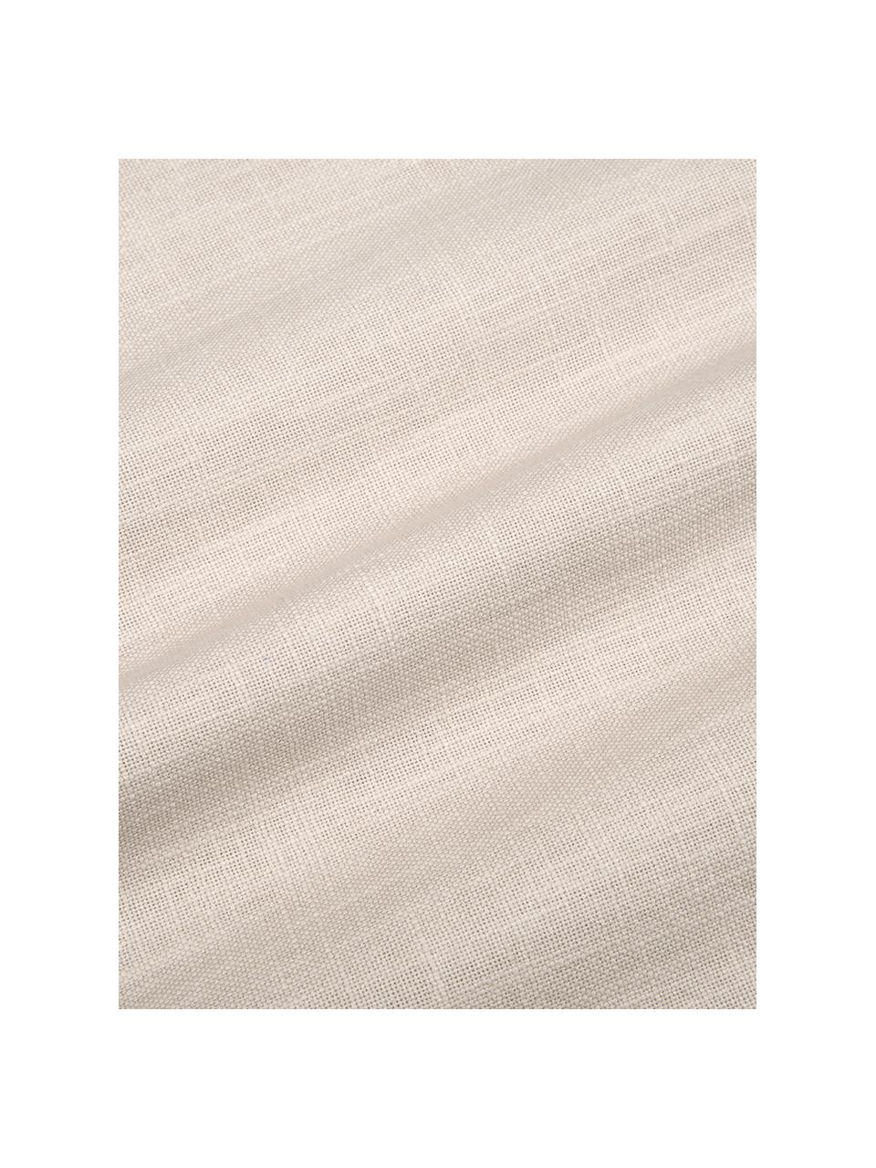 Glänzend bestickte Kissenhülle Giselle, 100% Baumwolle, Taupe-Grau, 45 x 45 cm