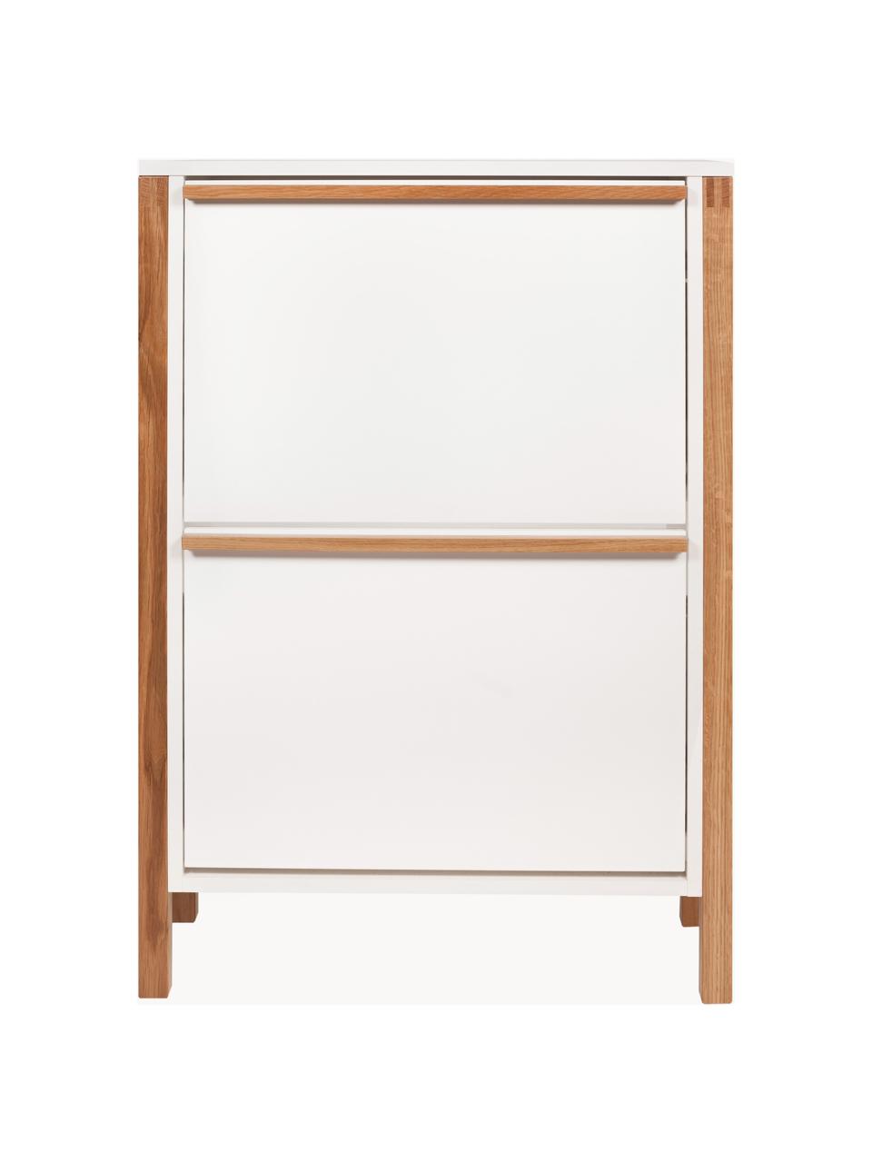 Scarpiera con ripiani pieghevoli Northgate, Bianco, legno di quercia, Larg. 65 x Alt. 93 cm