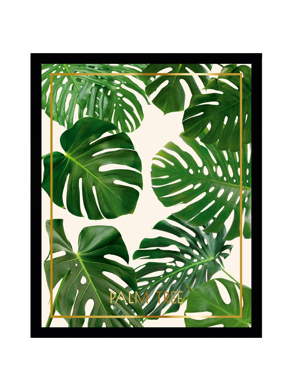 Oprawiony druk cyfrowy Palm Tree II, Stelaż: tworzywo sztuczne, szklan, Wielobarwny, S 40 x W 50 cm
