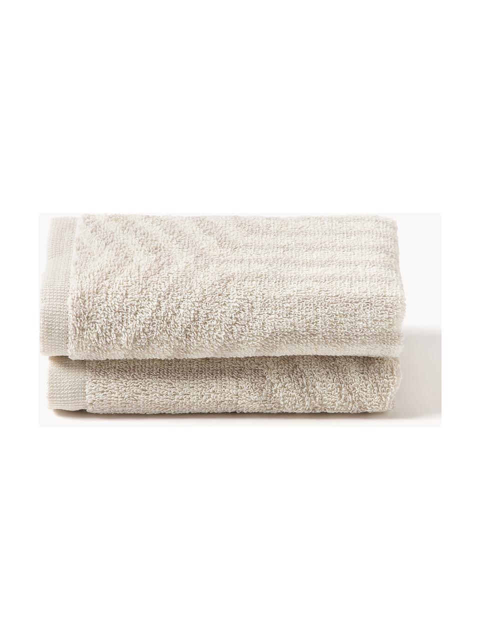 Ręcznik z bawełny Fatu, różne rozmiary, Odcienie jasnego beżowego, Ręcznik do rąk, S 50 x D 100 cm, 2 szt.