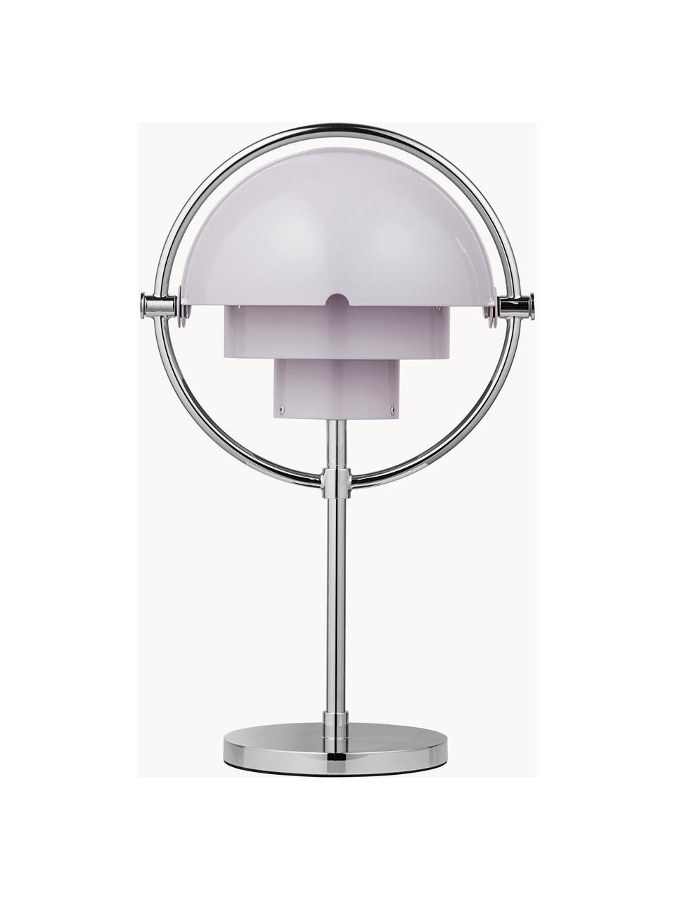 Lampada da tavolo portatile con luce regolabile Multi-Lite, orientabile, Alluminio rivestito, Lavanda lucido, argentato lucido, Ø 15 x Alt. 30 cm