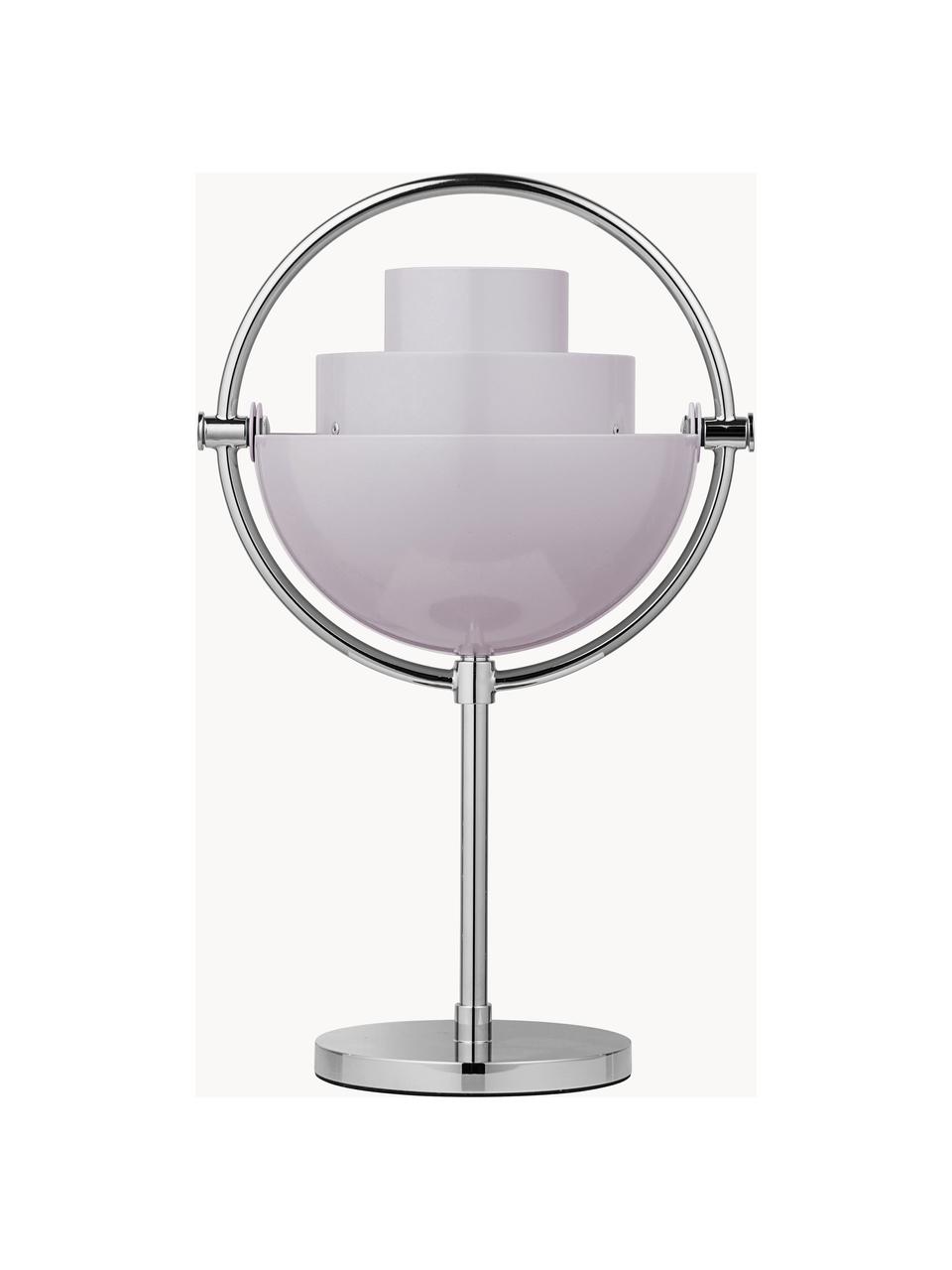 Lampada da tavolo portatile con luce regolabile Multi-Lite, orientabile, Alluminio rivestito, Lavanda lucido, argentato lucido, Ø 15 x Alt. 30 cm